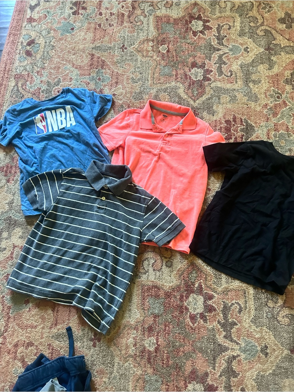 Size 8 boys tops. Tear in NBA shirt but can be sewn back